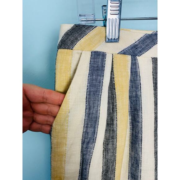 Anthropologie Edme & Esyllte Striped Linen Skirt Size 4 - Picture 6 of 9